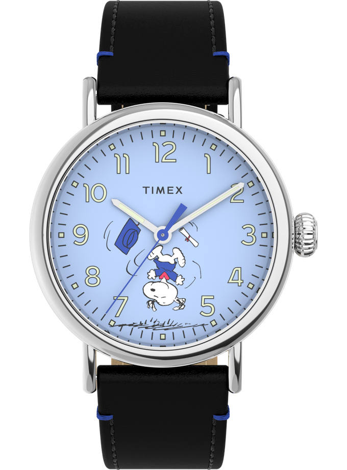 Timex Standard x Peanuts Featuring Snoopy Graduation 40mm Leather Strap Watch Best Seller