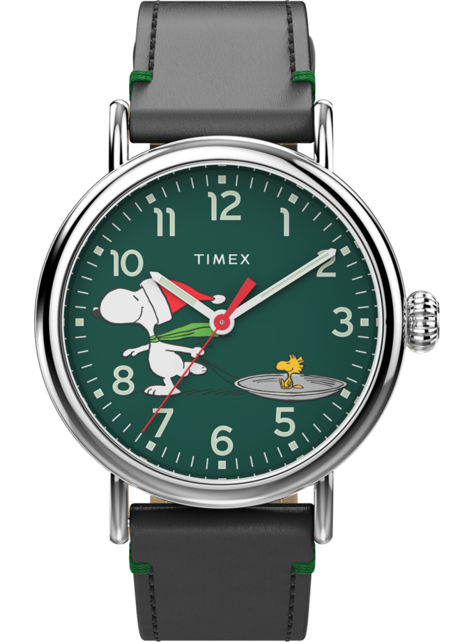 Timex Standard x Peanuts Featuring Snoopy Ice Skating 40mm Leather Strap Watch Best Seller