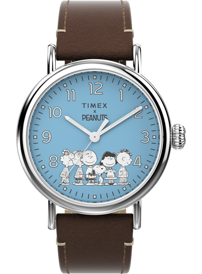 Timex Standard x Peanuts Gang's All Here 40mm Leather Strap Watch New Arrival