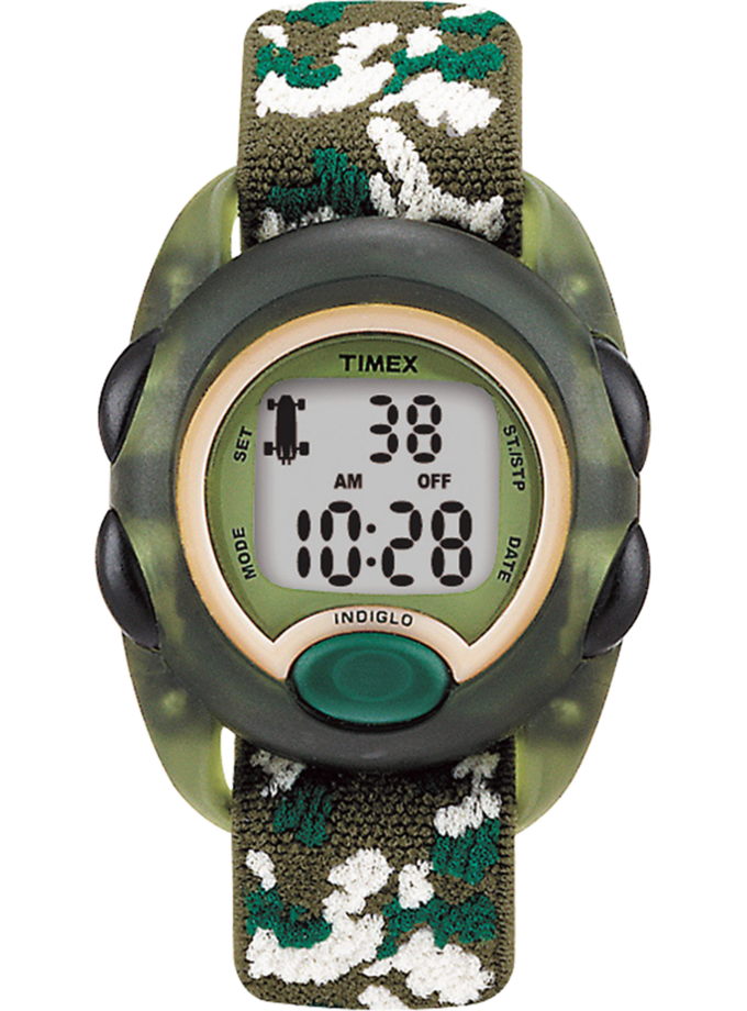 TIMEX TIME MACHINES® 34mm Green Camo Elastic Fabric Kids Digital Watch Best Buy