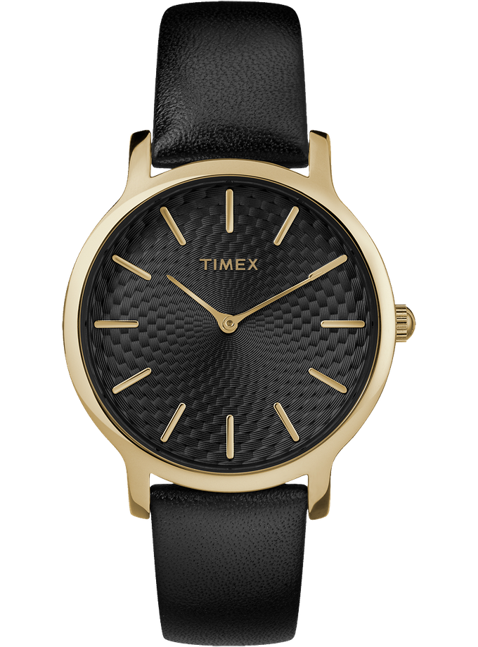 Timex Transcend™ 34mm Leather Strap Watch High Quality