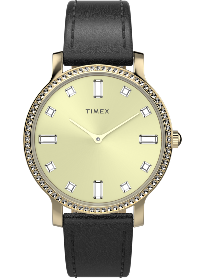 Timex Transcend 34mm Leather Strap Watch On Sale