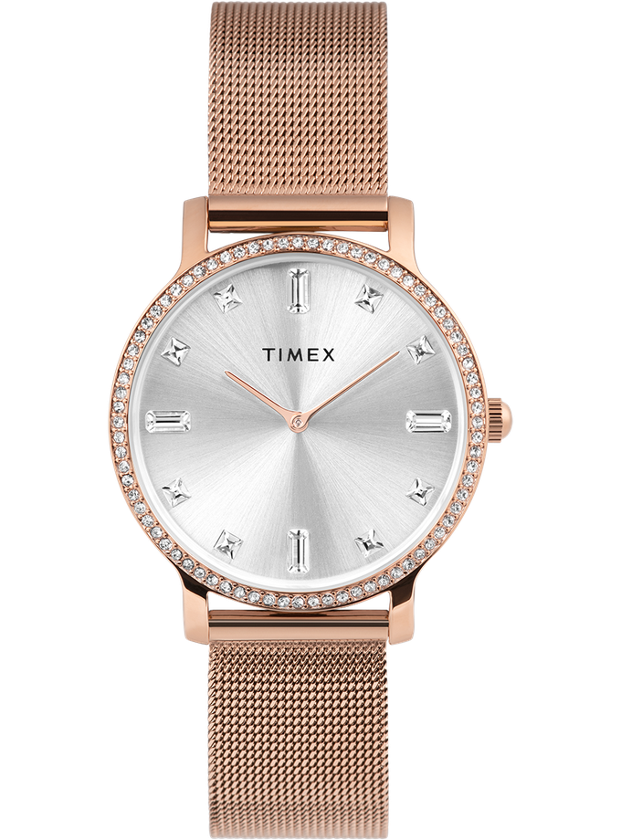 Timex Transcend 34mm Mesh Bracelet Watch For Sale