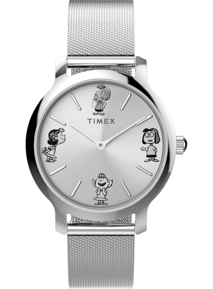 Timex Transcend x Peanuts Sketch 31mm Stainless Steel Mesh Band Watch Same Day Delivery