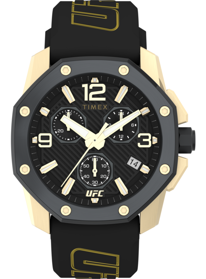 Timex UFC Icon Chronograph 45mm Silicone Strap Watch Same Day Delivery