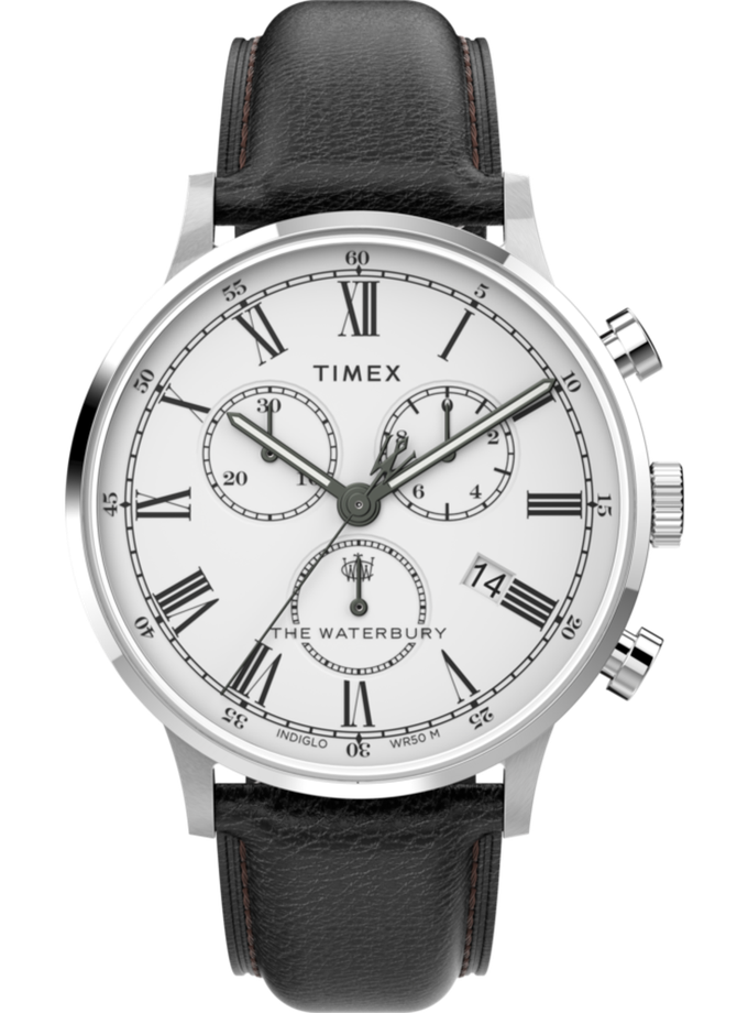 Timex Waterbury Classic Chronograph 40mm Leather Strap Watch Best Seller