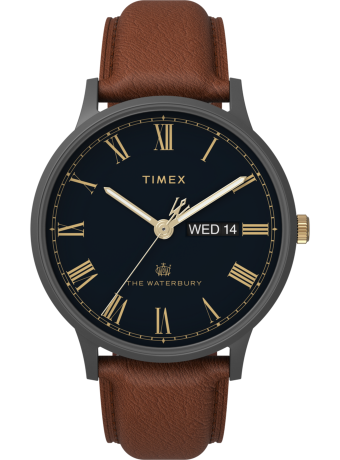 Timex Waterbury Classic Day/Date 40mm Leather Strap Watch High Quality