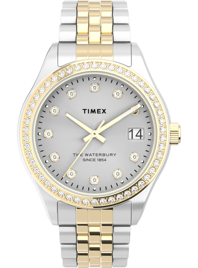 Timex Waterbury Traditional 34mm Stainless Steel Bracelet Watch For Sale