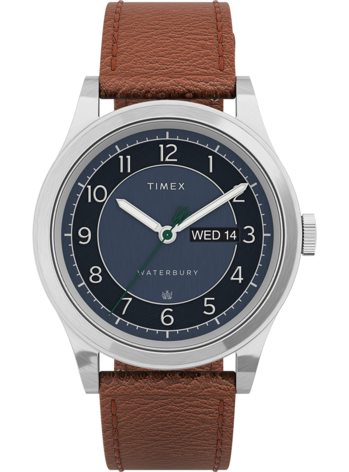 Timex Waterbury Traditional Day-Date 39mm Leather Strap Watch Same Day Delivery