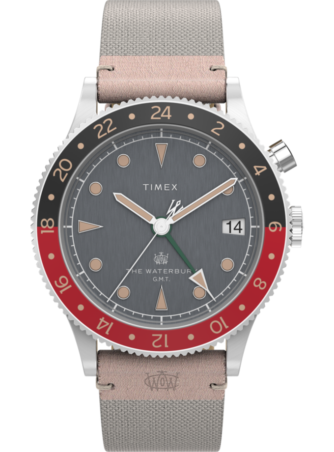 Timex Waterbury Traditional GMT 39mm Mixed Material Strap Watch New Arrival