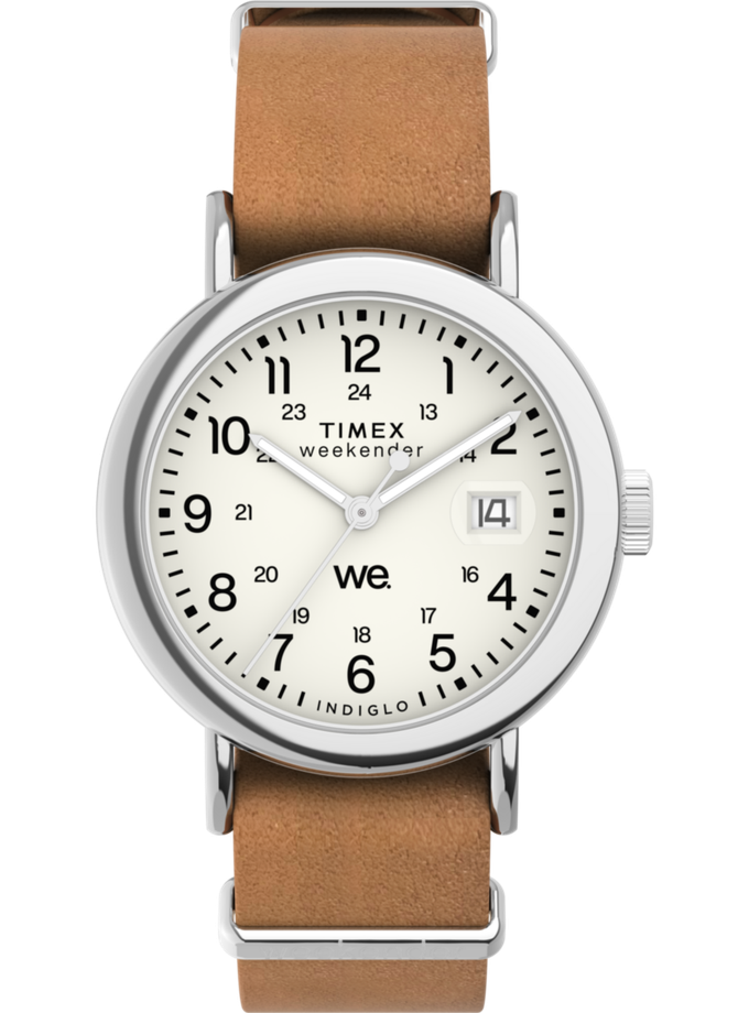 Timex Weekender 37mm Leather Strap Watch For Sale