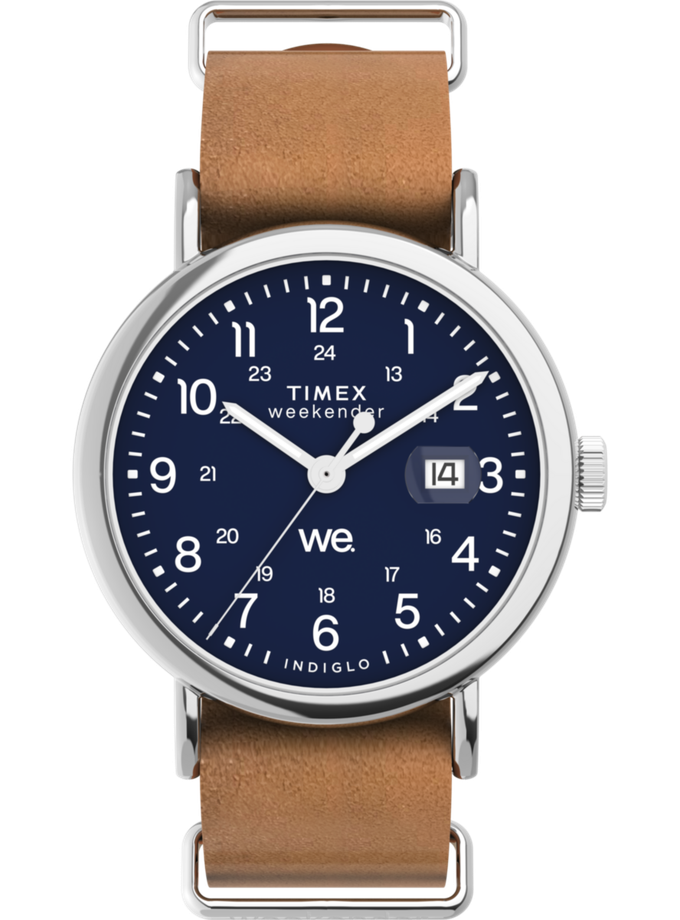 Timex Weekender 40mm Leather Strap Watch Same Day Delivery