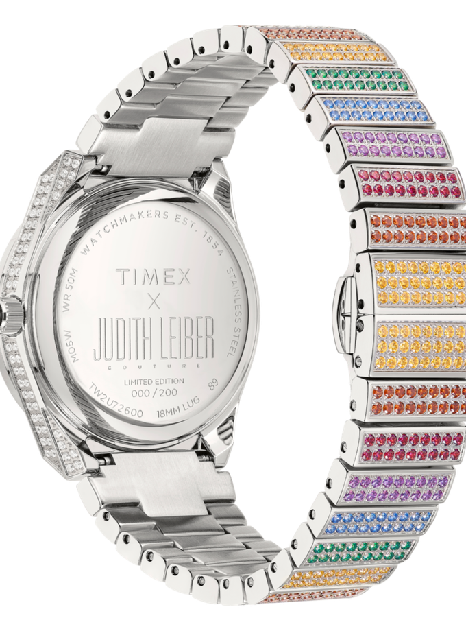 Timex x Judith Leiber 38mm Stainless Steel Bracelet Watch with Austrian Crystals Free shipping