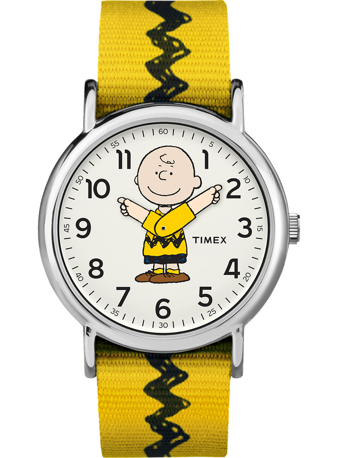 Timex x Peanuts Charlie Brown 38mm Fabric Strap Watch Free shipping