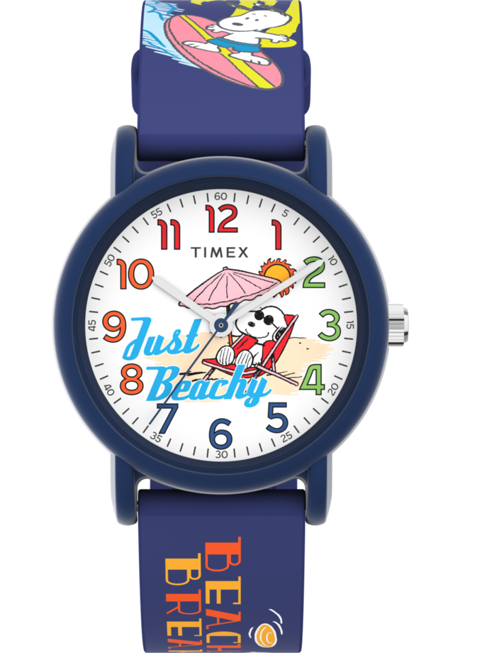 Timex x Peanuts Just Beachy 36mm Silicone Strap Watch Same Day Delivery