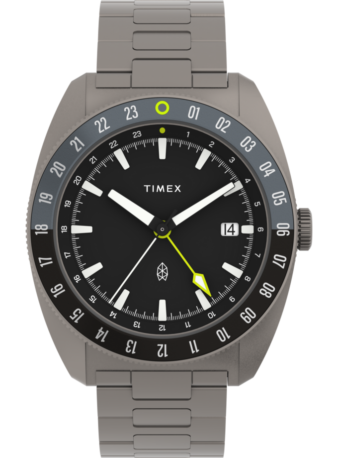 Timex x The James Brand Automatic GMT 41mm Titanium Bracelet Watch Box Set Best Seller